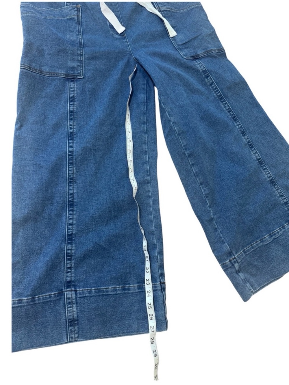 Maeve x Anthropologie Indigo Wide-Leg Denim Drawstring Jeans - Picture 3 of 7